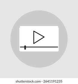 Video player icon, smart arts for ux ui, new modern icon, editable icon for project, vector illustration file, popular icon isolated.