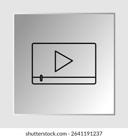 Video player icon, smart arts for ux ui, new modern icon, editable icon for project, vector illustration file, popular icon isolated.