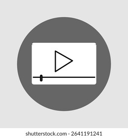 Video player icon, smart arts for ux ui, new modern icon, editable icon for project, vector illustration file, popular icon isolated.