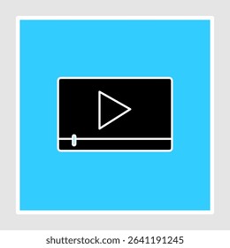 Video player icon, smart arts for ux ui, new modern icon, editable icon for project, vector illustration file, popular icon isolated.