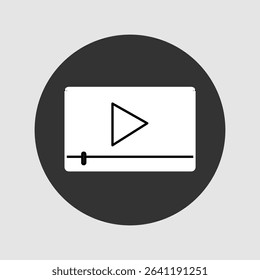 Video player icon, smart arts for ux ui, new modern icon, editable icon for project, vector illustration file, popular icon isolated.