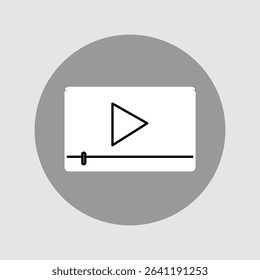 Video player icon, smart arts for ux ui, new modern icon, editable icon for project, vector illustration file, popular icon isolated.