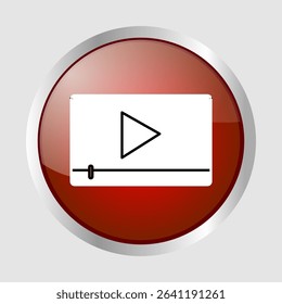 Video player icon, smart arts for ux ui, new modern icon, editable icon for project, vector illustration file, popular icon isolated.