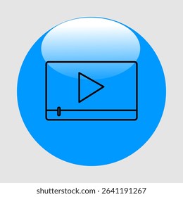 Video player icon, smart arts for ux ui, new modern icon, editable icon for project, vector illustration file, popular icon isolated.
