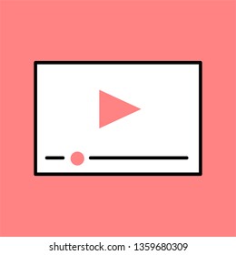 Video player icon, streaming symbol