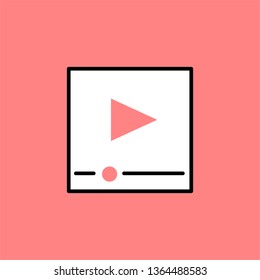 Video player icon, streaming symbol