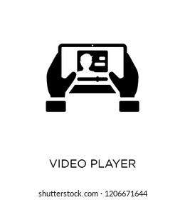 Video player icon. Video player symbol design from Online learning collection.