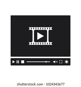 video player icon in trendy flat style 