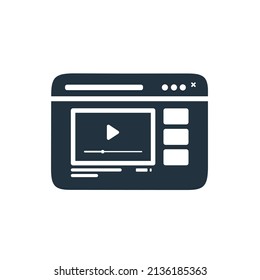 Video player icon in trendy flat style isolated on white background. video play symbol for web and mobile apps.