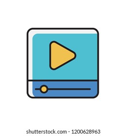 video player icon vector. electric appliances filled outline style