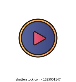video player icon vector filled outline style. isolated on white background