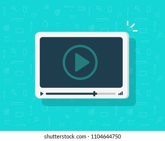 Video player icon vector, flat cartoon media player symbol isolated