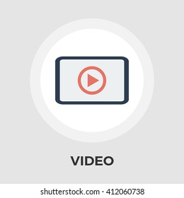 Video player icon vector. Flat icon isolated on the white background. Editable EPS file. Vector illustration.