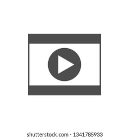 Video player icon. Vector illustration, flat design.