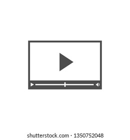 Video player icon. Vector illustration, flat design.