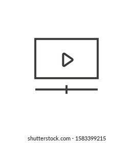 Video player icon. Vector illustration in flat desgin