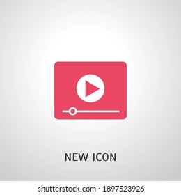 video player icon. Vector illustration EPS 10.