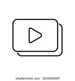 Icono de reproductor de vídeo, ilustración de icono de imagen vectorial, plantilla para muchos fines. Aislado sobre fondo blanco.