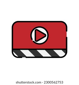 Video player icon, vector illustration