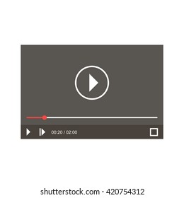 Video player icon vector illustration isolated on white background. 
