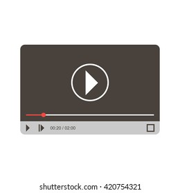 Video player icon vector illustration isolated on white background. 
