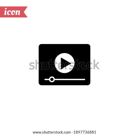 video player icon. Vector illustration EPS 10.