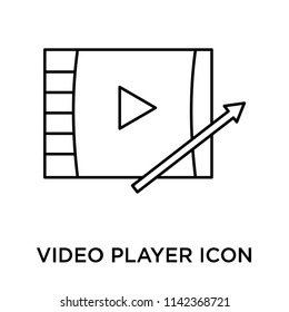 Video player icon vector isolated on white background for your web and mobile app design, Video player logo concept
