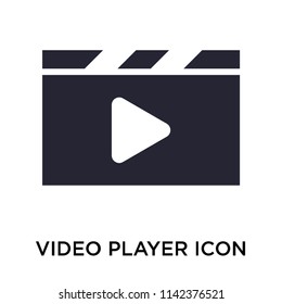 Video player icon vector isolated on white background for your web and mobile app design, Video player logo concept