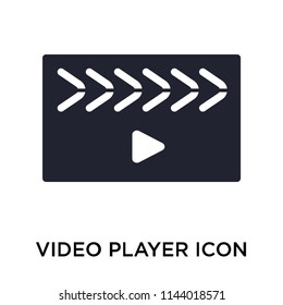 Video player icon vector isolated on white background for your web and mobile app design, Video player logo concept