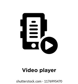 Video player icon vector isolated on white background, logo concept of Video player sign on transparent background, filled black symbol