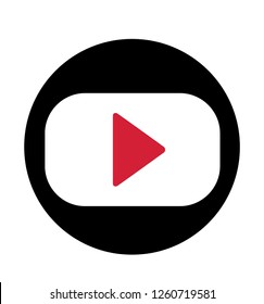 Video player icon vector isolated on white background eps 10