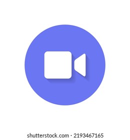 Vector de icono del reproductor de vídeo aislado en el fondo del círculo