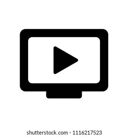 Video player icon vector icon. Simple element illustration. Video player symbol design. Can be used for web and mobile.