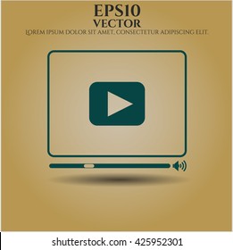 video player icon vector symbol flat eps jpg app web