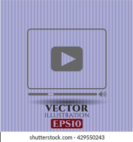símbolo del icono del reproductor de vídeo vectorial eps plana jpg aplicación web