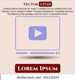 video player icon vector symbol flat eps jpg app web