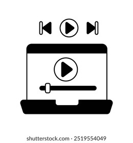 video player icon with white background vector stock illustration