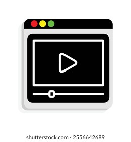 video player icon with white background