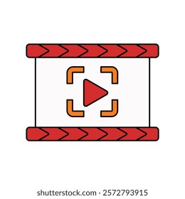 video player icon with white background vector stock illustration