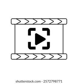 video player icon with white background vector stock illustration