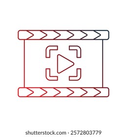 video player icon with white background vector stock illustration