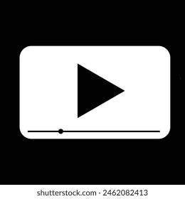 video player icon white color eps format