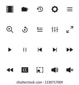 Video Player icons in for any purposes. Perfect for website mobile app presentation.