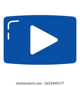 Ícones Do Player De Vídeo Em Estilo Azul, Ilustração De Vetor