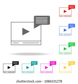 video player icons. Elements of human web colored icons. Premium quality graphic design icon. Simple icon for websites, web design, mobile app, info graphics on white background
