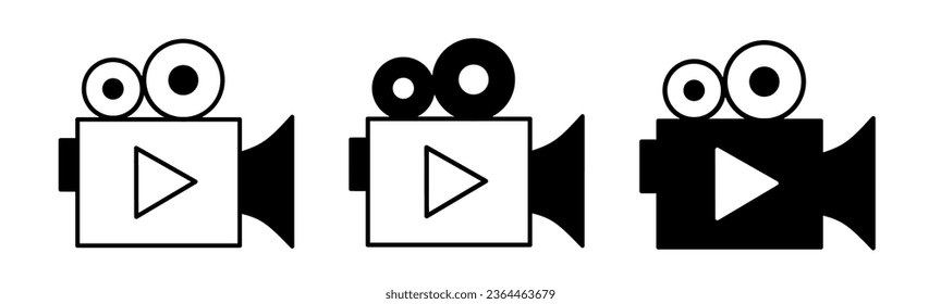 Video player illustration. Video player icon vector set. Design for business. Stock vector.