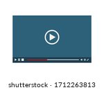 Video Player Illustration. Vector illustration of a blue video player. Different buttons. Play, stop, resume buttons