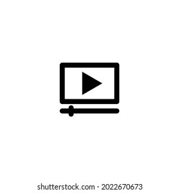 Video Player incomplete line art icon template