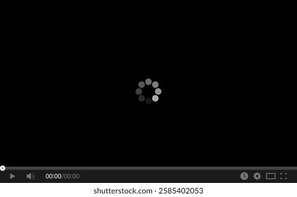 Video player interface design. Video player template with loading screen