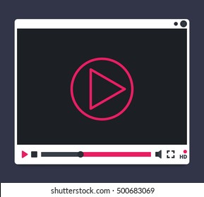 video player interface design, vector illustration
